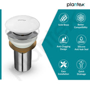 Plantex Pure Brass Chrome Plated 3 inch Full Thread Pop up Coupling for Wash Basin/Coupling for Sink - Pack of 1 (Silver)