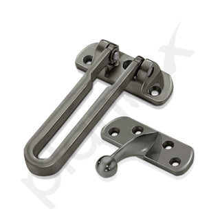 Plantex Heavy Duty Swing Bar Lock/Door Safety Guard with High Security Auxiliary Lock for Home/Office/Hotel - Pack of 4 (SH-42, Satin-Black Finish)
