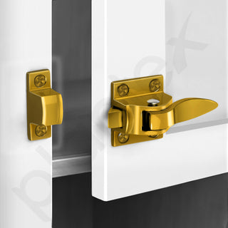Plantex Cabinet Latch – Heavy-Duty Hatch Case Bolt for Storage Units, Toolboxes, Kitchen Cabinets & Cupboards - Pack of 2 (Gold)
