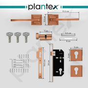 Plantex Main Door Lock for Home/Mortise Door Lock/Main Door Lock Set/Mortice Lock for Door with 3 Years of Warranty (605-PVD Rose Gold)