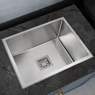 Plantex Stainless Steel Kitchen Sink/Single Bowl Handmade Kitchen Sink with Multi-Functional Drying Rack, Hose Pipe and Square Coupling – Matt Finish (21 x 18 inches)