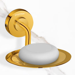 Plantex 304 Grade Stainless Steel Soap Holder for Bathroom Wall - Soap Stand/Dish/Accessories - Daizy (Golden)