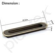 Plantex Concealed Handle for Sliding Door/Sliding Door Handle/224mm Concealed Handle for Wardrobe/Kitchen Cabinet - Pack of 2 (Brass Antique)