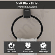 Plantex Space Aluminium Hand Napkin Hanger/Towel Ring/Napkin Holder/Towel Hanger/Bathroom Accessories (Black)