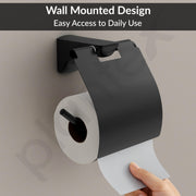 Plantex Space Aluminium Toilet Paper Holder/Tissue Paper Roll Holder in Bathroom/Lavatory/Bathroom Accessories (Black)