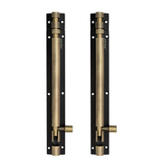 Plantex Heavy Duty 8-inch Joint-Less Tower Bolt for Wooden and PVC Doors for Home Main Door/Bathroom/Windows/Wardrobe - Pack of 2 (703, Brass Antique and Black)