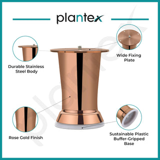 plantex Heavy Duty Stainless Steel 4 inch Sofa Leg/Bed Furniture Leg Pair for Home/Furniture Sofa Legs for Table/Sofa Support Legs/Sofa Furniture Leg (Rose Gold) Set of 4 Pcs