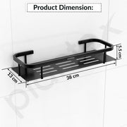 Plantex 304 Stainless Steel Bathroom Shelf/Wall Mounted Shelf for Bathroom/Kitchen Wall Shelf/Washroom Accessories Set- Pack of 2 (15X5 Inches-Black Finish)