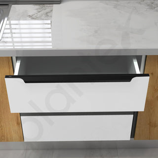 Plantex Profile Handle for Kitchen Cabinet/24 Inch Alluminium Drawer Profile Handle/Wardrobe Pull Handle for Home/Office/Hotel - Pack of 3 (Black)