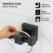 Plantex 304 Grade Stainless Steel Hooks for Hanging Clothes and Towel in Bathroom/Living Room/Bathroom Accessories - Splash (Black)