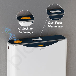 Plantex Flush Tank for Toilet with 10 Ltr Water Capacity/Dual Flushing Cistern for Bathroom/Polypropylene Toilet Flush Tank - Pack of 1 (Boss, Navy Blue & White)