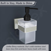 Plantex Stainless Steel Liquid Soap Dispenser for Bathroom/Liquid Shampoo Dispenser/Hand wash Dispenser/Bathroom Accessories - Pack of 1, Aqua (Satin)