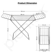 Plantex Cloth Dryer Stand/Stainless Steel Dry Clothes Stand/Foldable Dry Clothes Stand/Steel Cloth Stand - Pack of 1 (Chrome)