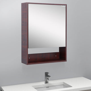 Plantex Bathroom Mirror Cabinet - HDHMR Wood Rio Bathroom Organizer Cabinet (18 x 24 Inches) Bathroom Accessories (APS-6022-Rose Wood)