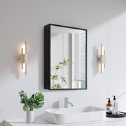 Plantex Aluminium Framed Bathroom Cabinet with Mirror/Heavy-Duty Steel Body Bathroom Storage Organizer/Shelf - 12x18 Inch, Black