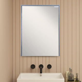 Plantex Bathroom Mirror Cabinet - HDHMR Wood Mayfair Bathroom Organizer Cabinet (18 x 24 Inches) Bathroom Accessories (Linen Grey)