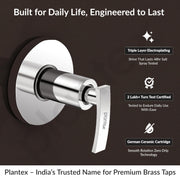 Plantex 25 mm Pure Brass Toilet Flush valve with Teflon Tape & Wall Flange for Commercial & Residential Use-7 Year Warranty by Plantex  (COL-1020-Chrome)