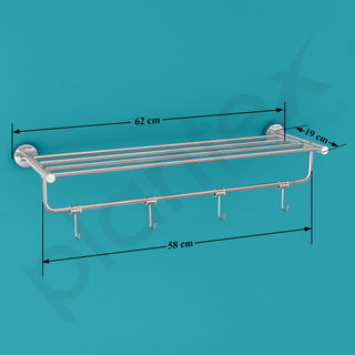 Plantex Stainless Steel 24 Inch Towel Rack for Bathroom/Towel Holder/Towel Stand/Towel Hanger/Bar/Bathroom Accessories - Pack of 1 (Chrome)