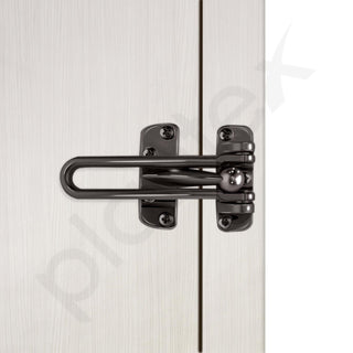 Plantex Heavy Duty Swing Bar Lock/Door Safety Guard with High Security Auxiliary Lock for Home/Office/Hotel - Pack of 2 (SH-42, Nickle-Black Finish)