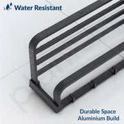 Plantex Towel Rack for Bathroom/Aluminium Towel Hanger/Towel Holder with Towel Rod and Hook/Towel Stand/24 Inch Towel Bar/Bathroom Accessories - (Black)