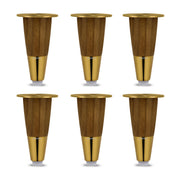 Plantex 4 Inch Sofa Legs for Bed Furniture/Sofa Legs for Table/Sofa Support Legs with Rubber Grip (Gold, 6 Pcs)