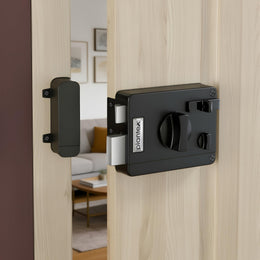 Plantex Heavy Duty Door Lock with 5 Years Warranty/Night Latch Lock with Key & Knob for Main Door/Tribolt Lock for Inside Opening for Home,Hotel,Office - Pack of 1 (Z-Black)