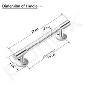 Plantex Main Door Handle/8 Inch Pooja Room Pull Push Handle/Door Handle for Main Door - Pack of 2 (S-141,Chrome) - 3 Years Warranty