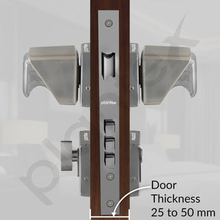Plantex Heavy Duty Door Lock/Stainless Steel Main Door Mortise Lock Handle/Handle Set for Home/Office/Door (Satin White & Chrome)
