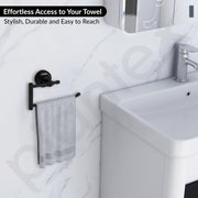 Plantex 304 Grade Stainless Steel Towel Hanger for bathroom/Napkin Hanger for Kitchen/Towel Ring/Bathroom Accessories - Skyllo (Black)