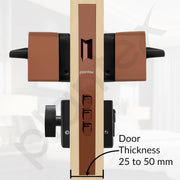 Plantex Door Lock for Home/Main Door Lock Set with 3 Computerized Key/Mortise Locks for Door with Brass Lockbody & Cylinder (SM036, Rose Gold & Black)