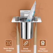 Plantex Stainless Steel Tooth Brush Holder for Bathroom/Tumbler Holder/Bathroom Accessories - Nexa (Chrome)