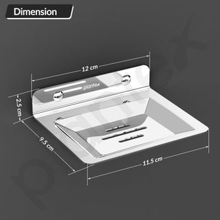 Plantex Soap Dish for Bathroom/Stainless Steel Wall Mounted Soap Holder/Case/Bathroom Accessories - (Chrome)