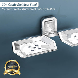 Plantex 304 Grade Stainless Steel Double Soap Holder for Bathroom/Soap Dish/Bathroom Soap Stand/Bathroom Accessories - Cute (Chrome)