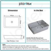 Plantex Melamine Wash Basin/Basin for Bathroom/Tabletop Wash Basin/Restaurants/Office (Grey, 18 x 13 x 4.5 Inch)