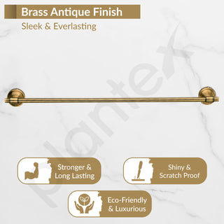 Plantex 304 Grade Stainless Steel Single Towel Rod for Bathroom/Towel Hanger/Towel Holder/Bathroom Accessories - Niko (Brass Antique)