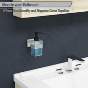 Plantex Stainless Steel Liquid Soap Dispenser for Bathroom/Liquid Shampoo Dispenser/Hand wash Dispenser/Bathroom Accessories - Pack of 1, Aqua (Satin)