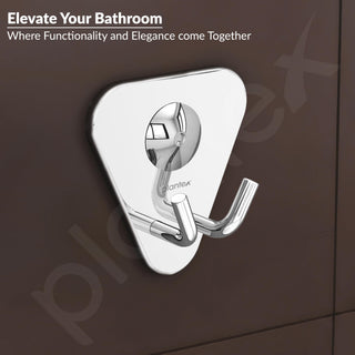 Plantex Pyramid High Grade Stainless Steel Robe Hook for Bathroom/Cloth Stand/Towel Hanger/Bathroom Accessories (Chrome) - Pack of 1