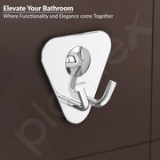 Plantex Pyramid High Grade Stainless Steel Robe Hook For Bathroom/Cloth Stand/Towel Hanger/Bathroom Accessories (Chrome) - Pack of 1
