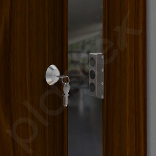 Plantex Heavy Duty Tri Bolt Lock with Key & Knob for Main Door/Suitable on Single Door for Home,Office,Hotel - Pack of 1 (Matt)