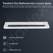 Plantex 20 Inch Acrylic Towel Hanger for Bathroom/Towel Rod for Kitchen/Napkin Holder/Stand/Towel Bar for Bathroom - Pack of 1 (VIW-126, White)