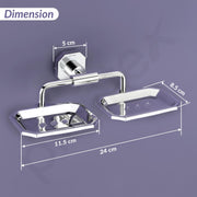 Plantex 304 Grade Stainless Steel Dual Soap Holder/Soap Stand/Soap Dish/Bathroom Accessories - Nipron (Chrome)