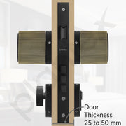 Plantex Main Door Mortise Lock/Brass Heavy Duty Door Knob Lock/Pull Handle Set for Home/Office - Door Accessories - (Brass Antique - Black)