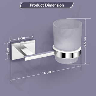 Plantex 304 Grade Stainless Steel Tumbler Holder Stand with Spaces for Toothbrush Bathroom Acessories - Benz (Chrome)
