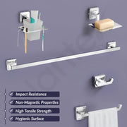 Plantex Decan 304 Grade Stainless Steel Towel Rod for Bathroom/Soap Holder/Napkin Ring/Tumbler Holder/Robe Hook/Bathroom Accessories - Chrome