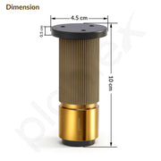 Plantex 4 Inch Sofa Leg for Bed Furniture/Aluminium Sofa Leg for Table/Support Legs/Furniture Leg - Pair of 3 (6 Piece) (DTS-77, Brass Antique & Gold)