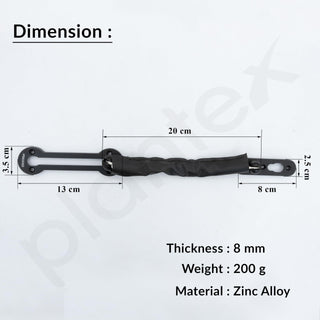 Plantex Heavy Duty Security Door Chain Lock/Anti-Theft Sliding Chain Lock for Inside Door – Pack of 3 (Z - Black, Finish)