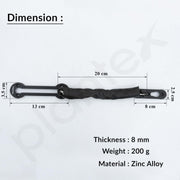 Plantex Heavy Duty Security Door Chain Lock/Anti-Theft Sliding Chain Lock for Inside Door – Pack of 3 (Z - Black, Finish)