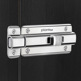 Plantex Premium Heavy Duty Door Stopper/Door Lock Latch for Home and Office Doors/Baby Latch - Pack of 3 (Chrome)