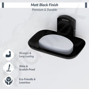 Plantex 304 Grade Stainless Steel Soap Holder for Bathroom/Soap Stands for Bathroom Wall/Bathroom Accessories - Parv (Black)