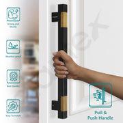 Plantex Heavy Duty Main Door Handle/15 Inch Door Handle for Main Door/Pull-Push Door Handle for Home/Office/Hotel - Pack of 1 (S-607-Black and Wood) - 3 Years Warranty